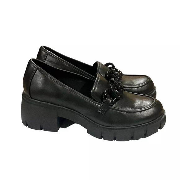 Steve Madden Shoes - Madden NYC Women's Block Heel Chunky Sole Loafers Shoes Black Size 8.5 NWOT